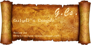 Gulyás Csegő névjegykártya
